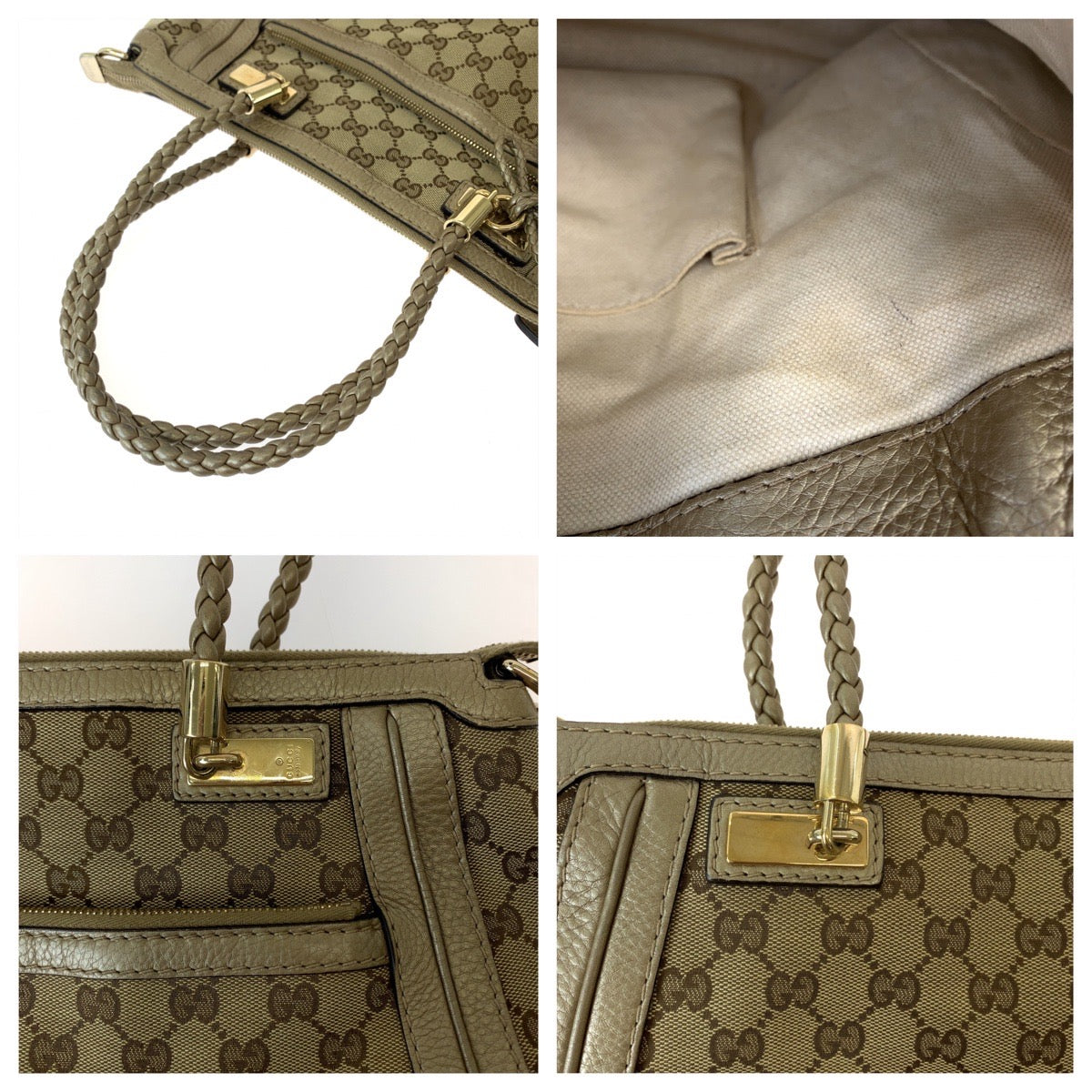 11693
GUCCI グッチ ベラ バンブー リボン タッセル ブラウン ゴールド金具 GGキャンバス 282300 トートバッグ ハンドバッグ  レディース AB27