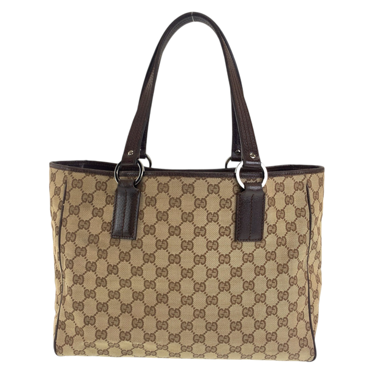 112353
GUCCI グッチ ブラウン シルバー金具 GGキャンバス 113017 トートバッグ ショルダーバッグ  レディース