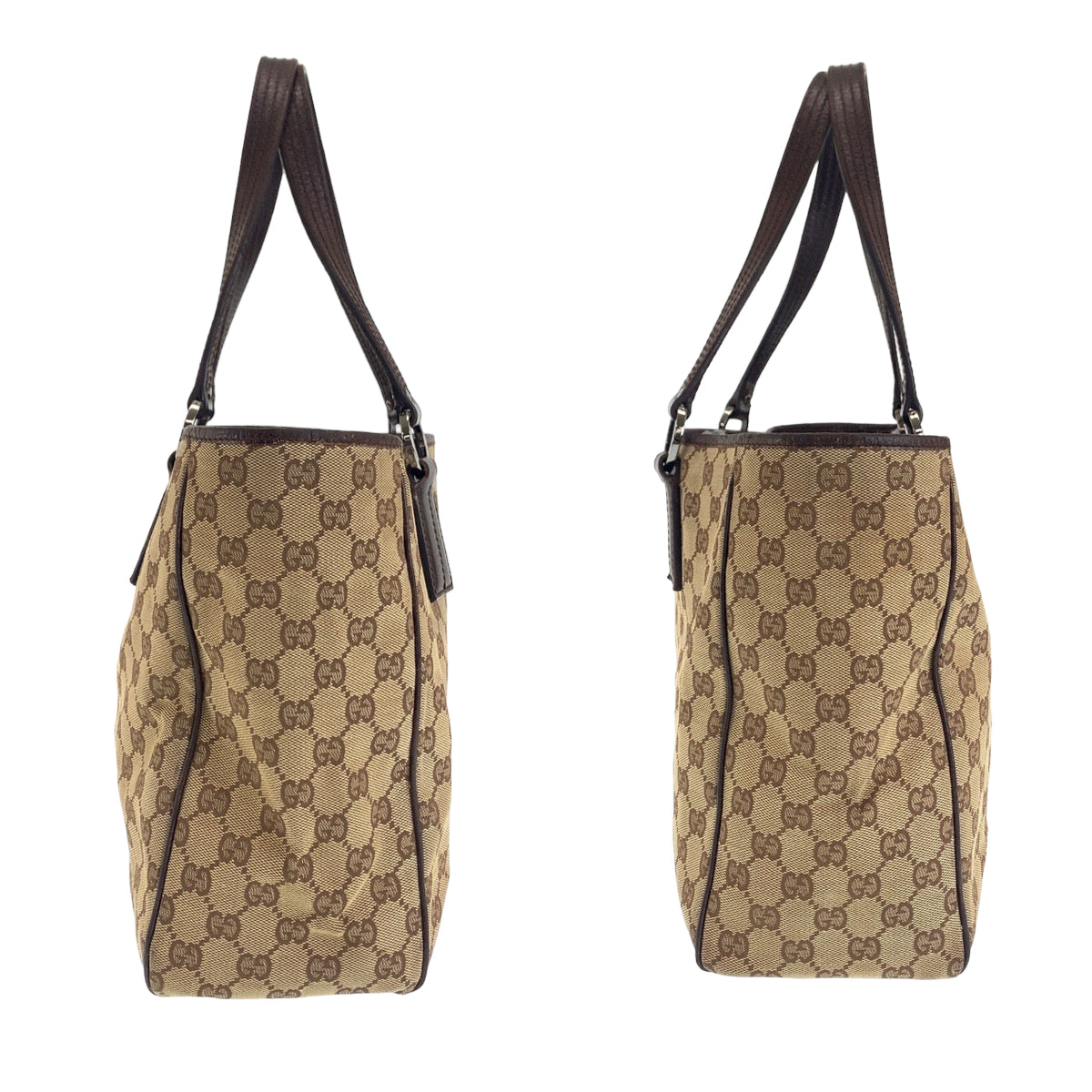 112353
GUCCI グッチ ブラウン シルバー金具 GGキャンバス 113017 トートバッグ ショルダーバッグ  レディース