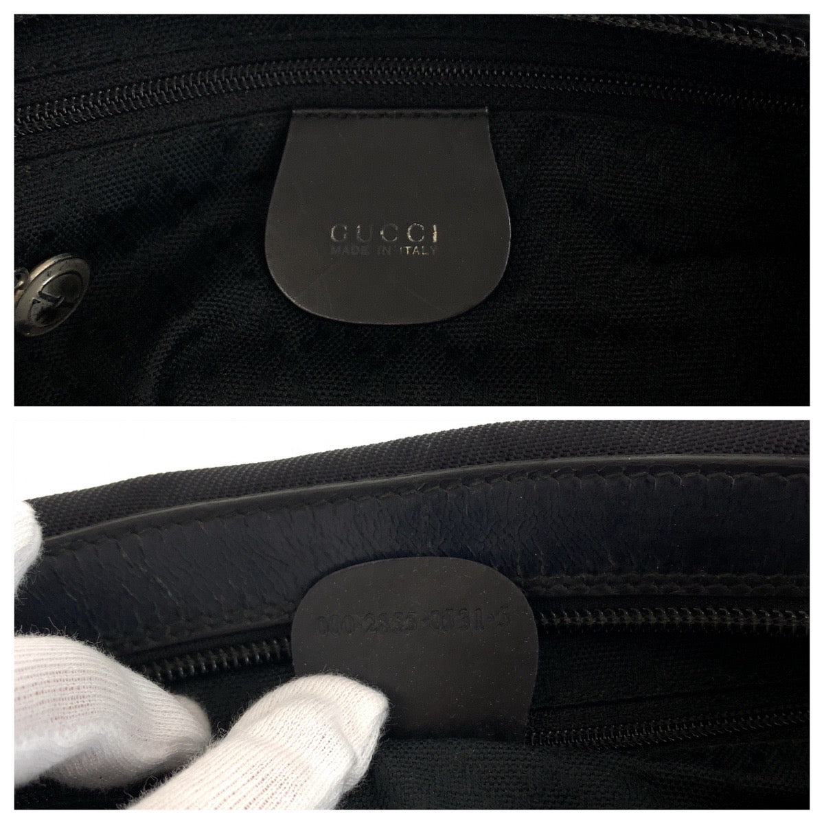 112350
GUCCI グッチ バンブー ブラック ブラウン シルバー金具 ナイロン 000 2855 0513 5 ホーボー ショルダーバッグ  レディース