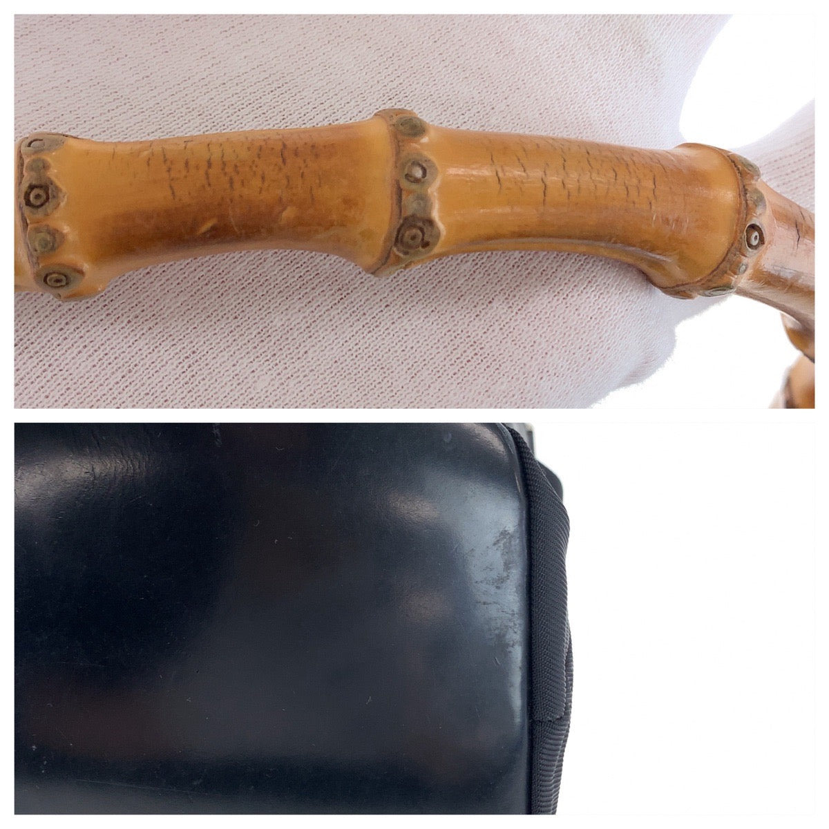 112350
GUCCI グッチ バンブー ブラック ブラウン シルバー金具 ナイロン 000 2855 0513 5 ホーボー ショルダーバッグ  レディース
