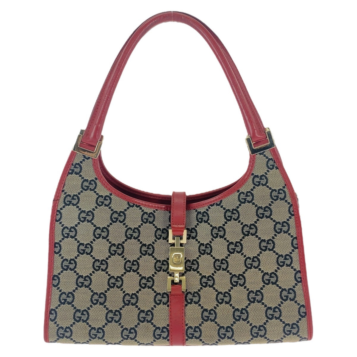 GUCCI グッチ ジャッキー レッド ベージュ ゴールド金具 GGキャンバス / レザー 001013 ショルダーバッグ ハンドバッグ  レディース