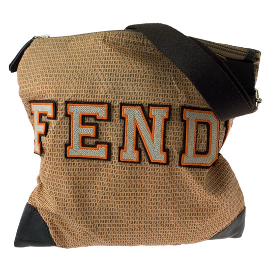 11704
FENDI フェンディ ズッキーノ柄 ブラウン オレンジ シルバー金具 ナイロン 8BTI84 ショルダーバッグ 斜め掛け ポシェット  レディース