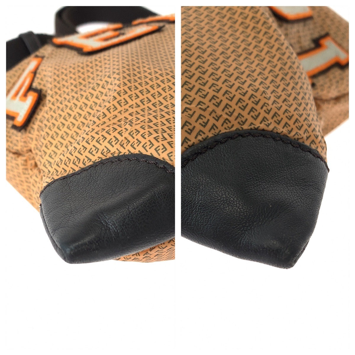 11704
FENDI フェンディ ズッキーノ柄 ブラウン オレンジ シルバー金具 ナイロン 8BTI84 ショルダーバッグ 斜め掛け ポシェット  レディース