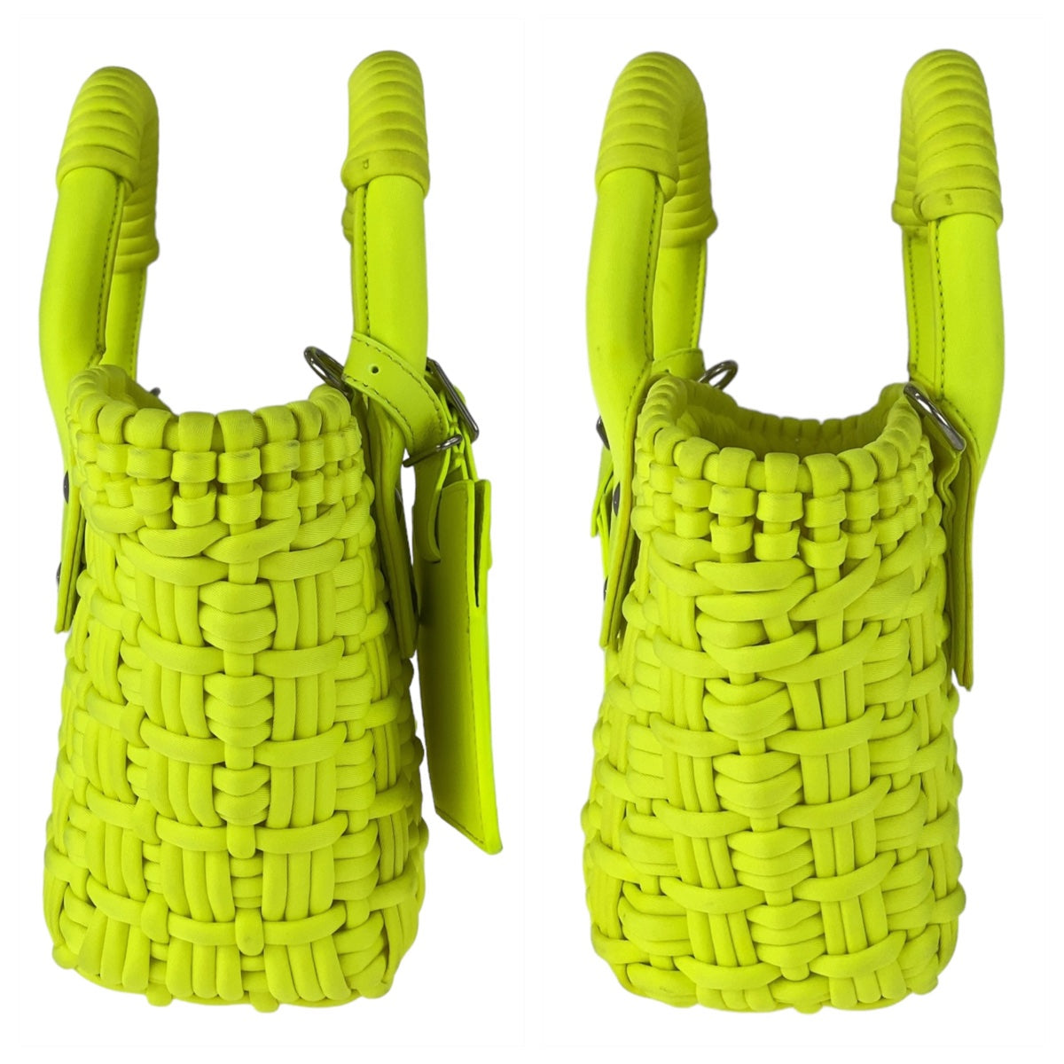 11706
BALENCIAGA バレンシアガ ビストロXXS ネオンイエロー シルバー金具 ナイロン / レザー 斜め掛け ショルダーバッグ ハンドバッグ 2way  レディース ABP40
