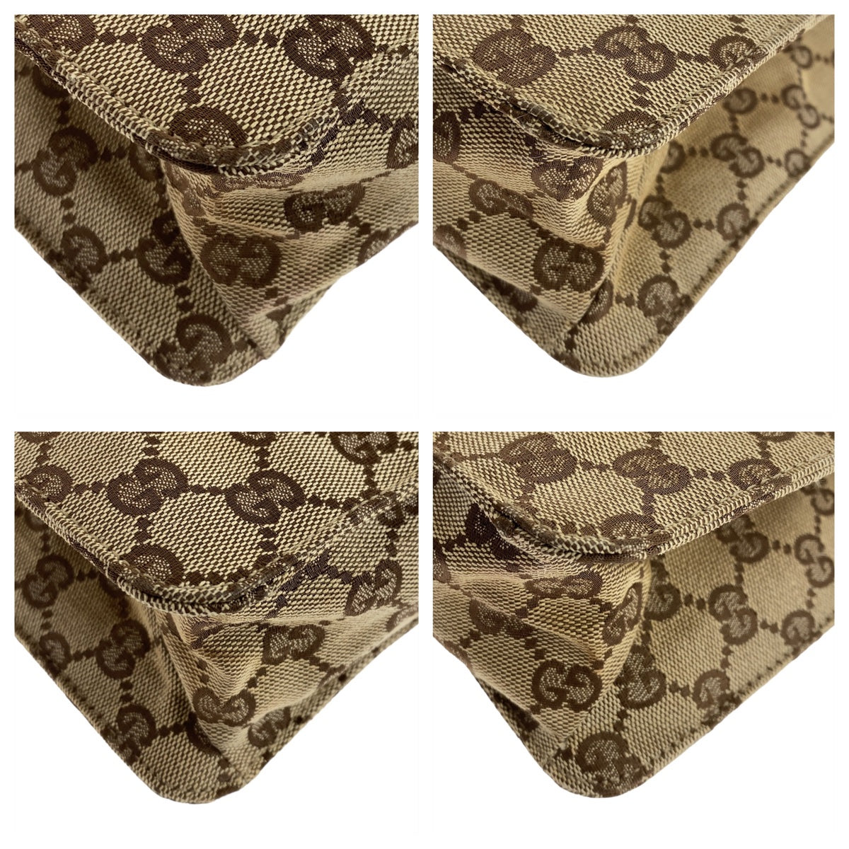 11707
GUCCI グッチ GG柄 ベージュ ブラウン シルバー金具 GGキャンバス / レザー 120841 斜め掛け ショルダーバッグ メッセンジャーバッグ  レディース