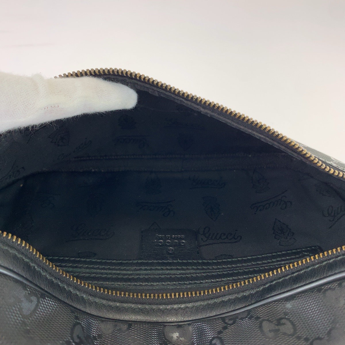 GUCCI グッチ GGインプリメ ブラック 黒 シルバー金具 GGキャンバス 233269 ウエストバッグ ボディバッグ  メンズ