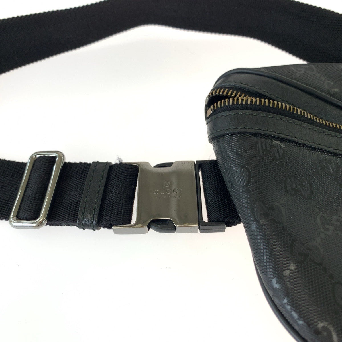 GUCCI グッチ GGインプリメ ブラック 黒 シルバー金具 GGキャンバス 233269 ウエストバッグ ボディバッグ  メンズ
