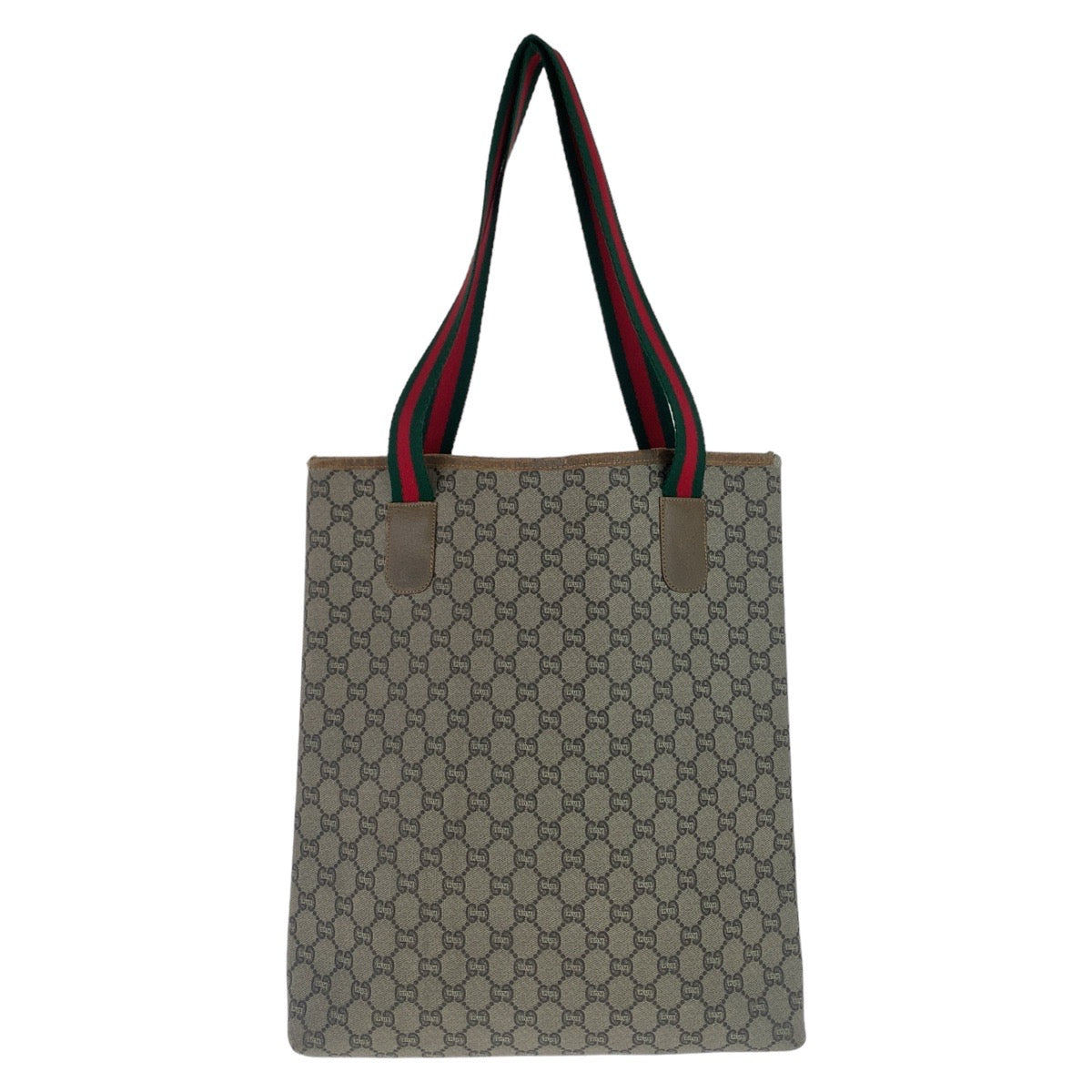 11716
GUCCI グッチ ヴィンテージ GGプラス シェリーライン GGスプリーム オールドグッチ 男女兼用 ベージュ ゴールド金具 GGスプリームキャンバス / レザー トートバッグ ショルダーバッグ  レディース