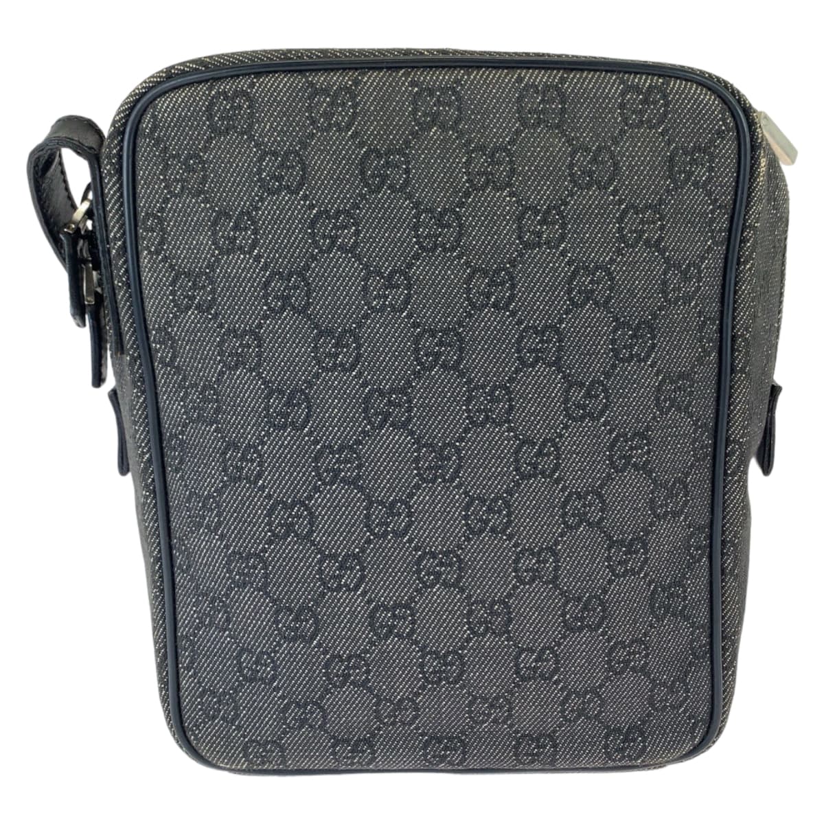 11717
GUCCI グッチ グレー ブラック シルバー金具 GGキャンバス 3136 斜め掛け ショルダーバッグ ポシェット  レディース