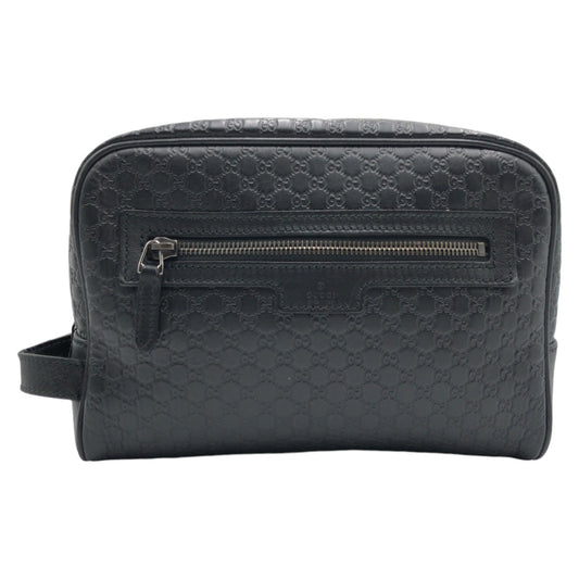 GUCCI グッチ マイクログッチシマ ブラック 黒 レザー 419775 213048 セカンドバッグ クラッチバッグ  メンズ
