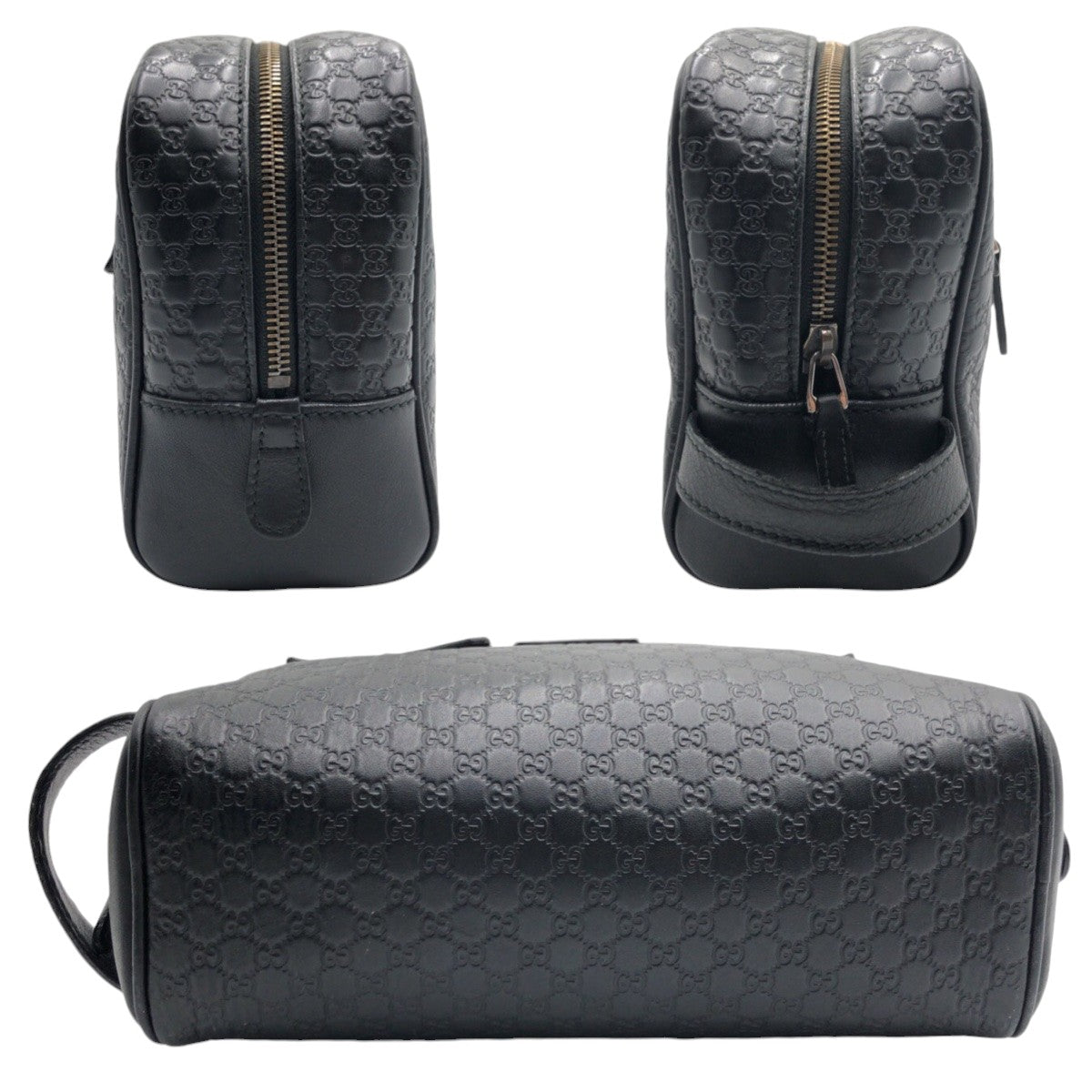GUCCI グッチ マイクログッチシマ ブラック 黒 レザー 419775 213048 セカンドバッグ クラッチバッグ  メンズ