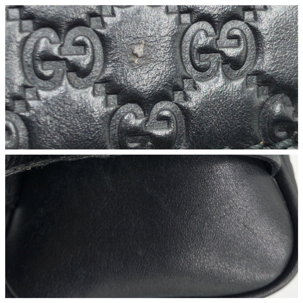 GUCCI グッチ マイクログッチシマ ブラック 黒 レザー 419775 213048 セカンドバッグ クラッチバッグ  メンズ