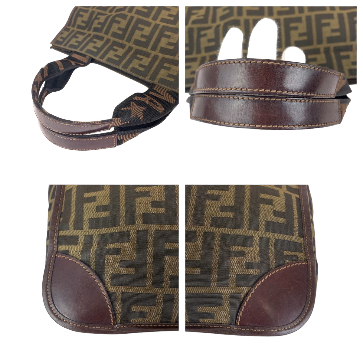 12342
FENDI フェンディ ヴィンテージ ズッカ柄 ブラウン シルバー金具 ナイロン 2654 26555 98 トートバッグ エコバッグ  レディース