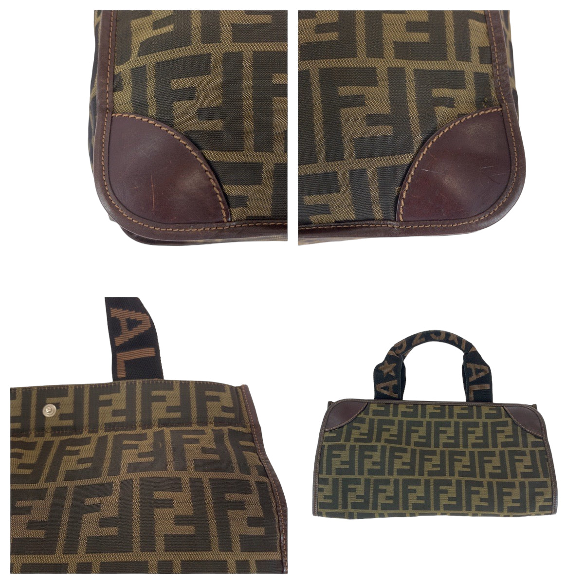 12342
FENDI フェンディ ヴィンテージ ズッカ柄 ブラウン シルバー金具 ナイロン 2654 26555 98 トートバッグ エコバッグ  レディース