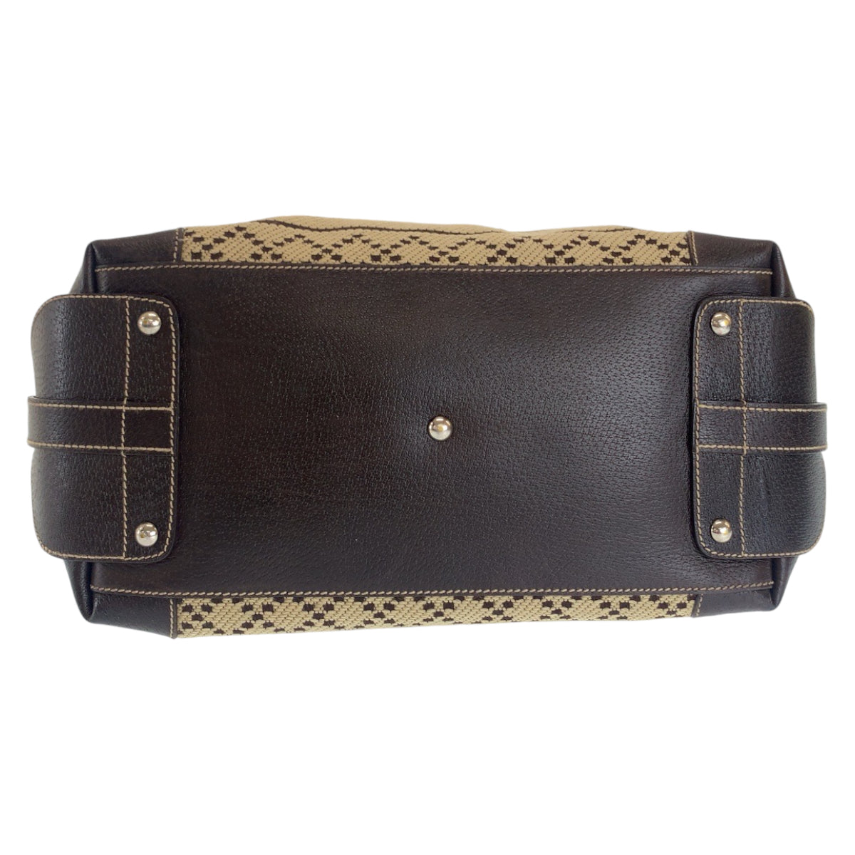 112340
GUCCI グッチ ディアマンテ ベージュ ブラウン シルバー金具 キャンバス 181494 ボストンバッグ ショルダーバッグ  レディース