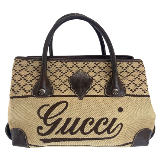 112340
GUCCI グッチ ディアマンテ ベージュ ブラウン シルバー金具 キャンバス 181494 ボストンバッグ ショルダーバッグ  レディース