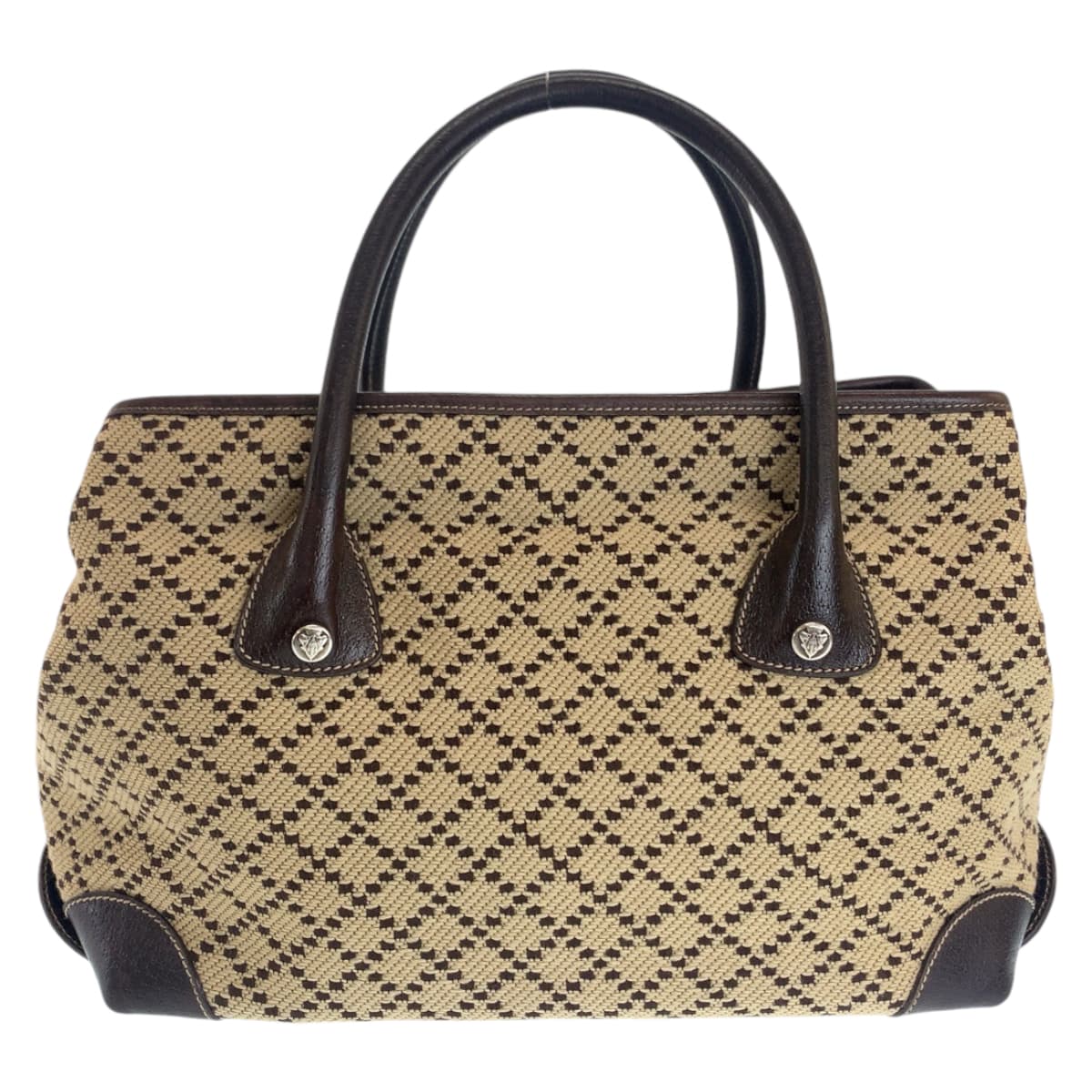 112340
GUCCI グッチ ディアマンテ ベージュ ブラウン シルバー金具 キャンバス 181494 ボストンバッグ ショルダーバッグ  レディース