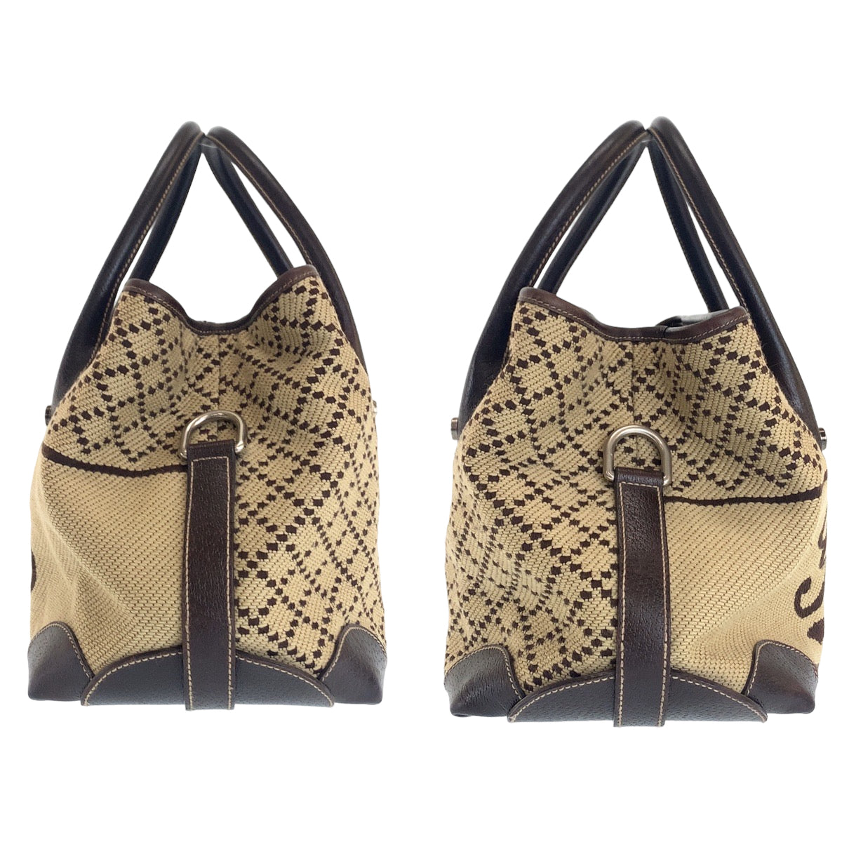 112340
GUCCI グッチ ディアマンテ ベージュ ブラウン シルバー金具 キャンバス 181494 ボストンバッグ ショルダーバッグ  レディース