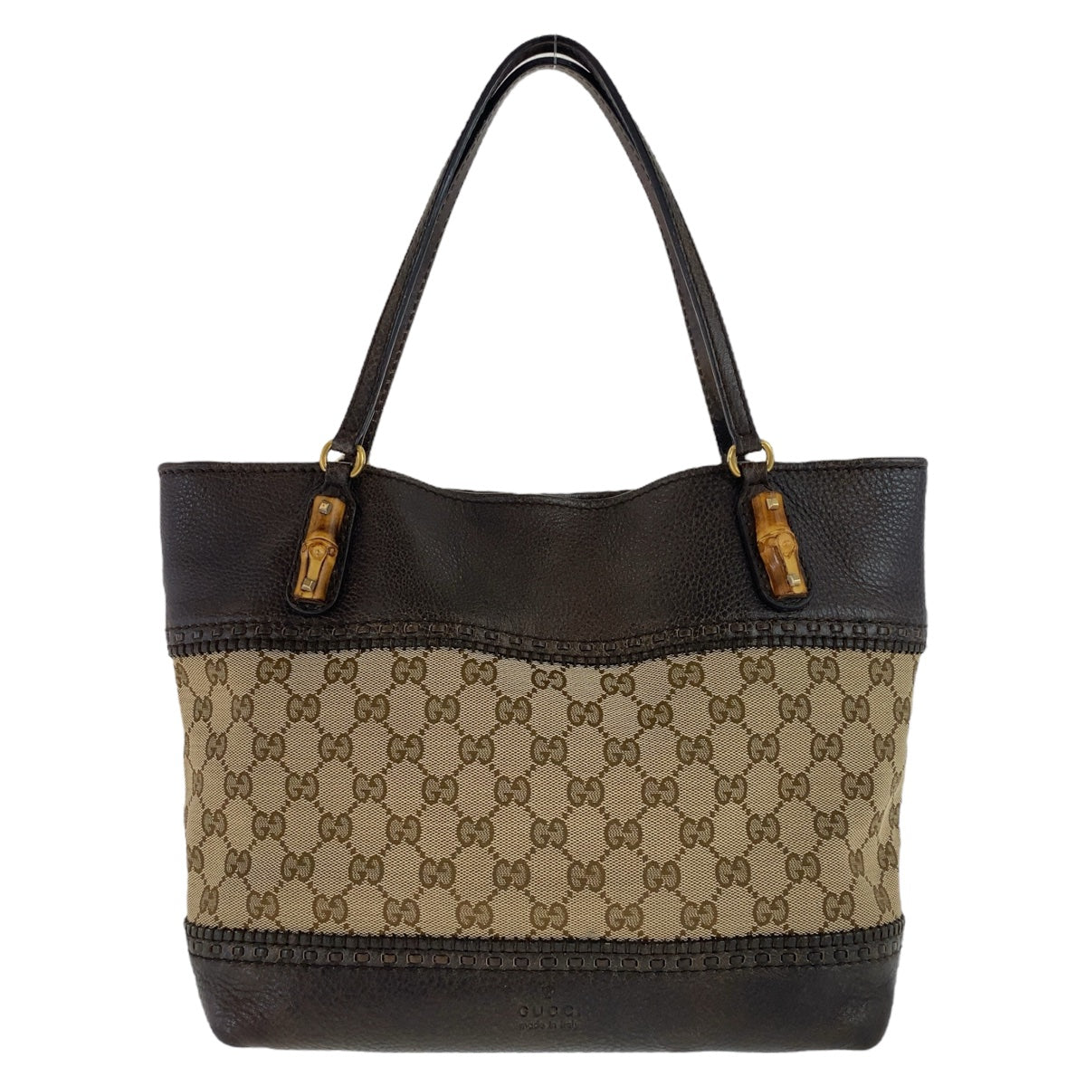 12339
GUCCI グッチ バンブー ブラウン ゴールド金具 GGキャンバス / レザー 353125 トートバッグ ショルダーバッグ ハンドバッグ  レディース ABP41