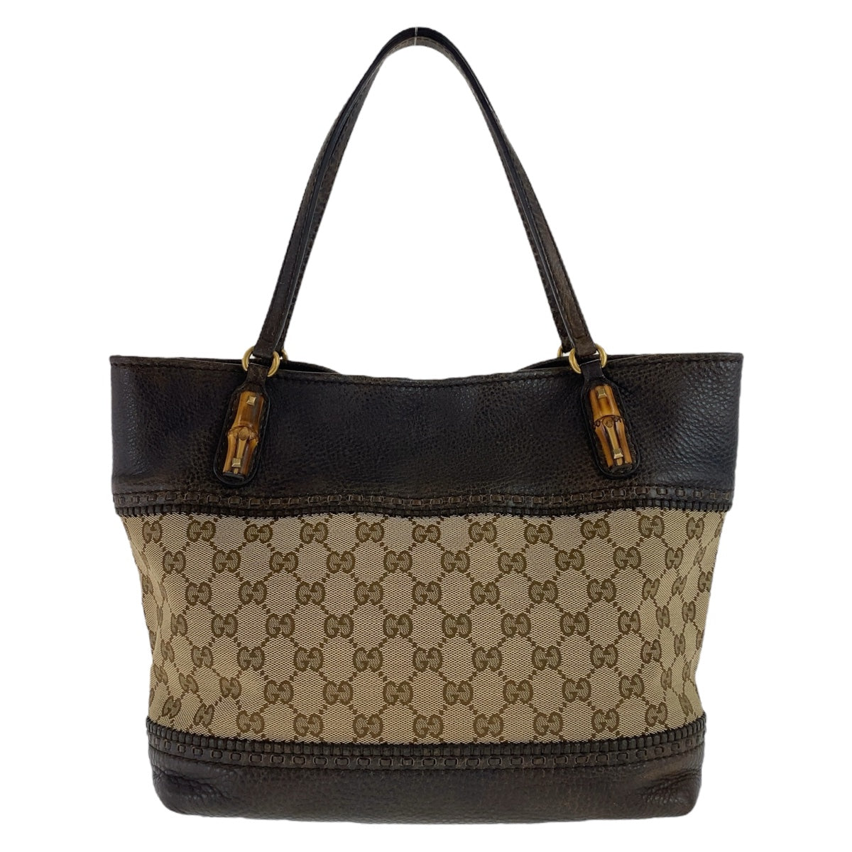 12339
GUCCI グッチ バンブー ブラウン ゴールド金具 GGキャンバス / レザー 353125 トートバッグ ショルダーバッグ ハンドバッグ  レディース ABP41