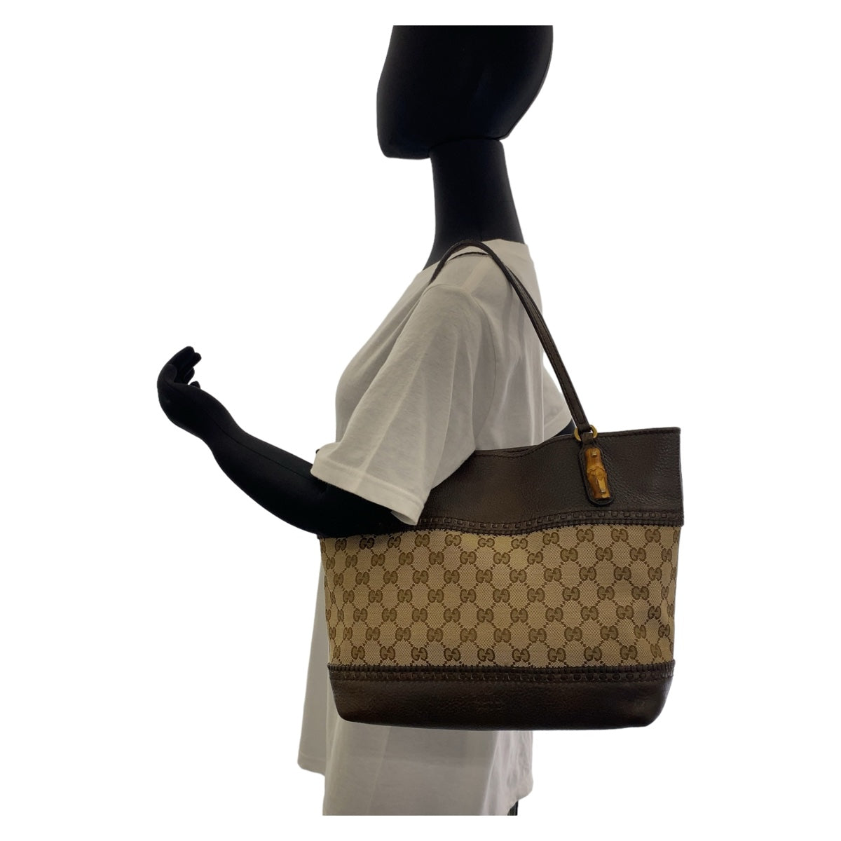 12339
GUCCI グッチ バンブー ブラウン ゴールド金具 GGキャンバス / レザー 353125 トートバッグ ショルダーバッグ ハンドバッグ  レディース ABP41
