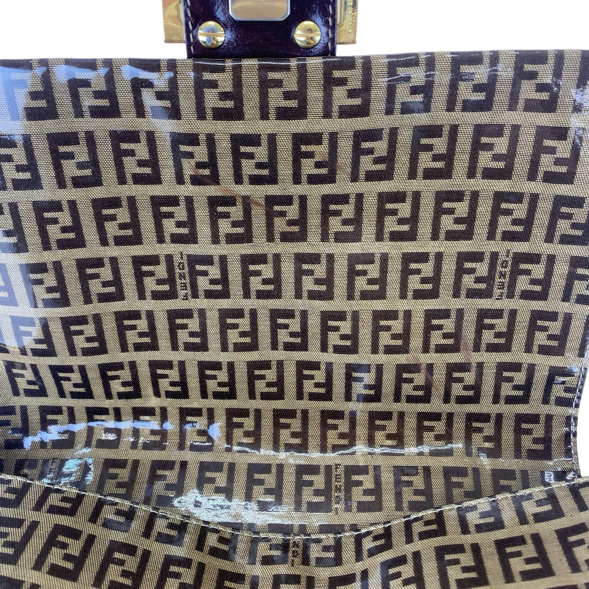 11724
FENDI フェンディ ズッキーノ ズッカ マンマバケット ブラウン ゴールド金具 コーティングキャンバス / レザー ショルダーバッグ  レディース A48