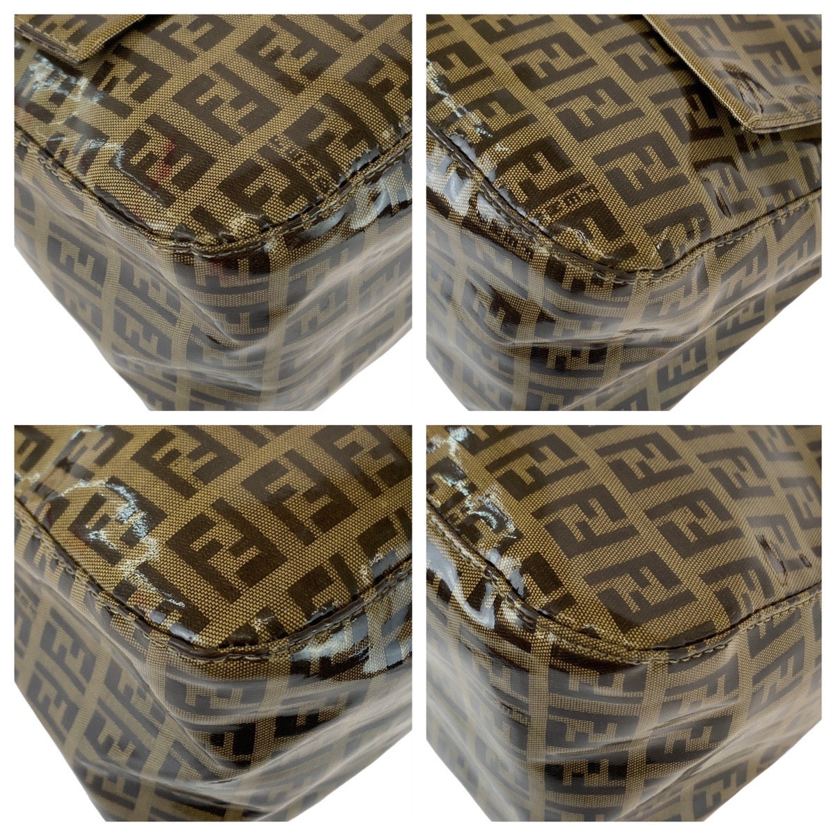11724
FENDI フェンディ ズッキーノ ズッカ マンマバケット ブラウン ゴールド金具 コーティングキャンバス / レザー ショルダーバッグ  レディース A48