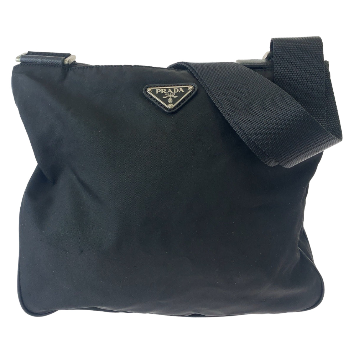 17995
PRADA プラダ テスート 三角ロゴプレート ブラック 黒 シルバー金具 ナイロン ショルダーバッグ 斜め掛け  メンズ AB34