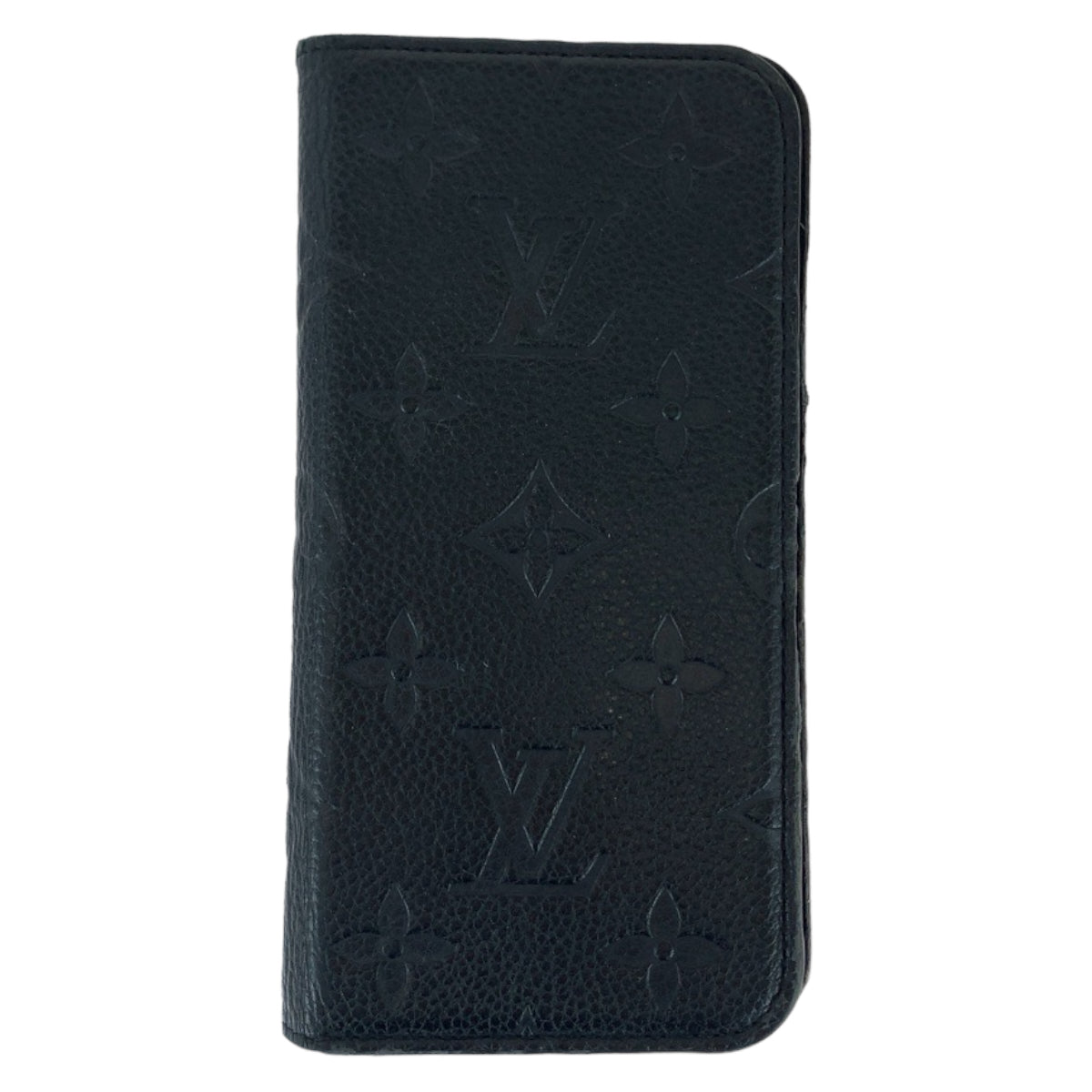 111740
LOUIS VUITTON ルイヴィトン モノグラム アンプラント フォリオ ブラック 黒 レザー M63586 iPhone X/XS 手帳型iPhoneケース 男女兼用  メンズ