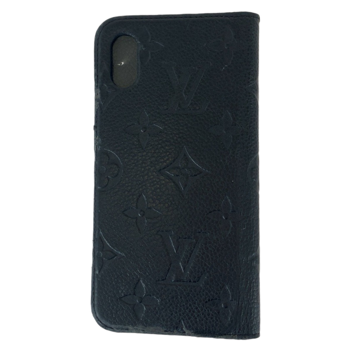 111740
LOUIS VUITTON ルイヴィトン モノグラム アンプラント フォリオ ブラック 黒 レザー M63586 iPhone X/XS 手帳型iPhoneケース 男女兼用  メンズ
