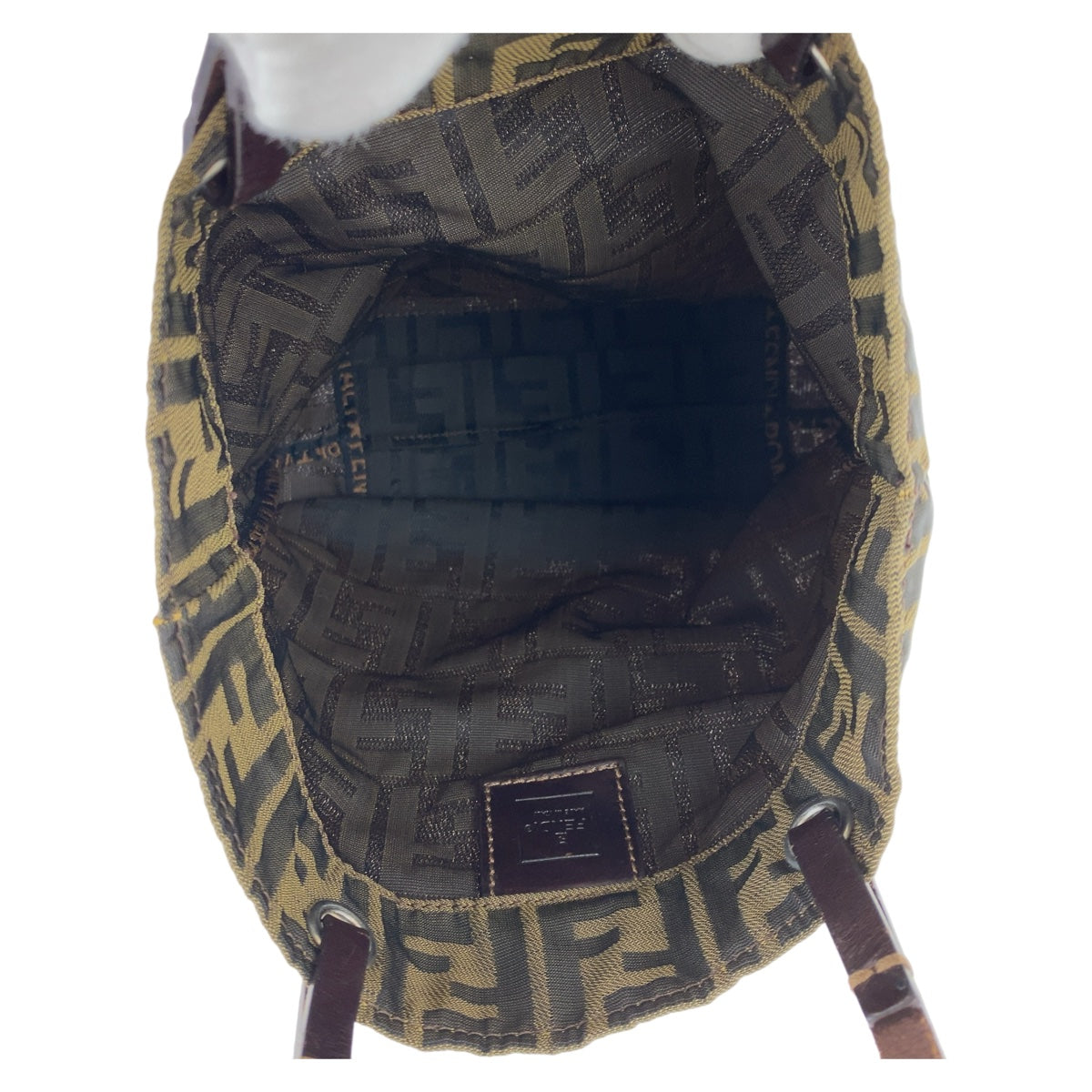 112325
FENDI フェンディ ヴィンテージ ズッカ柄 ブラウン シルバー金具 キャンバス / レザー トートバッグ ハンドバッグ  レディース