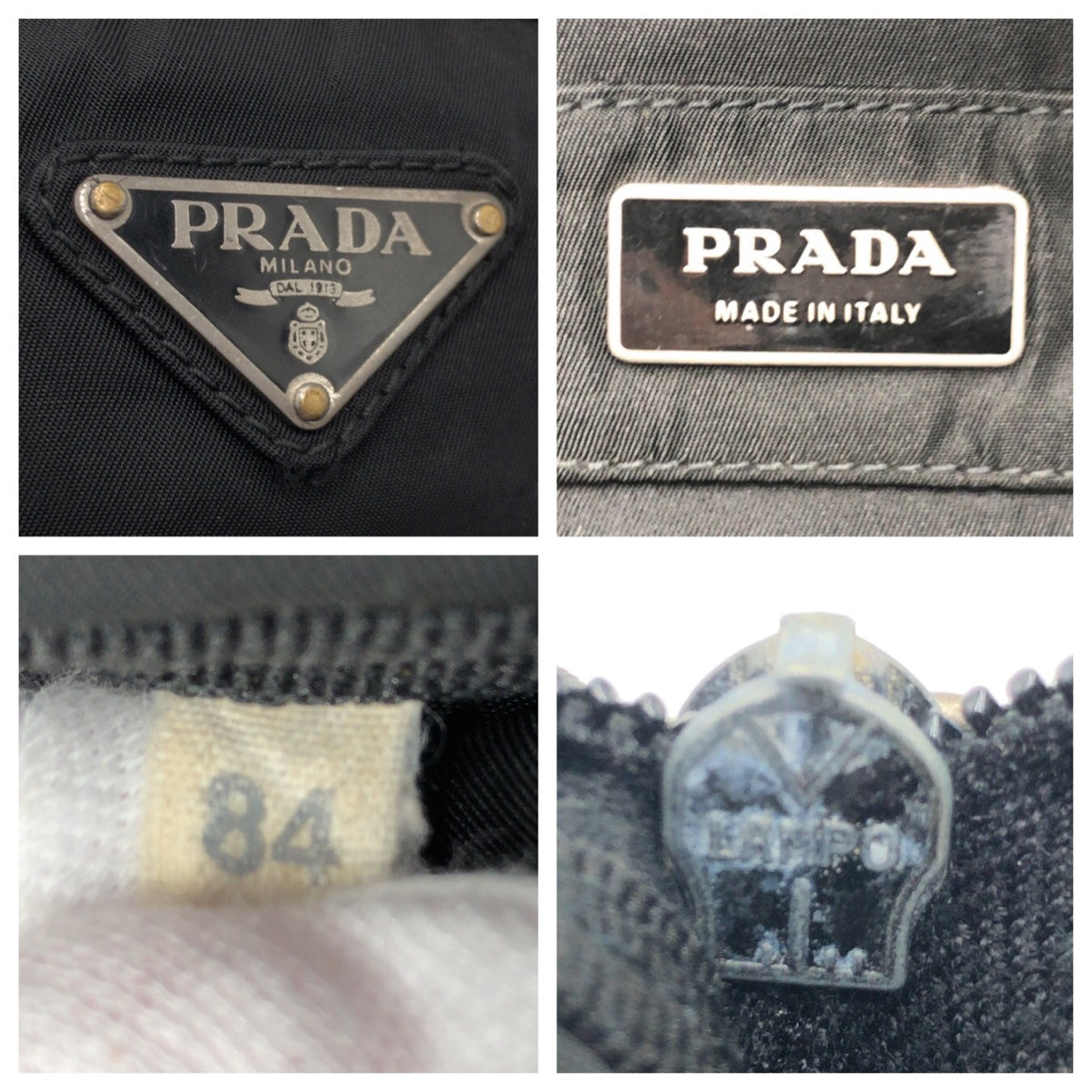 12890
 PRADA Tessuto Triangle Logo Plate Unisex Black Nylon Body Bag Waist Bag Men's