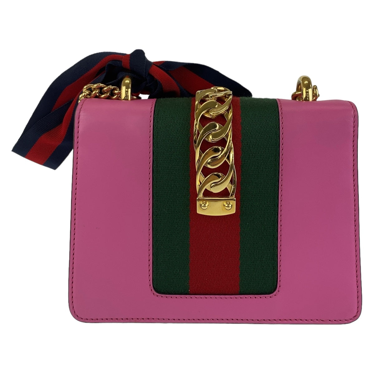 111743
GUCCI グッチ シェリーライン シルヴィ ミニ ピンク ゴールド金具 レザー 431666 斜め掛け ショルダーバッグ  レディース