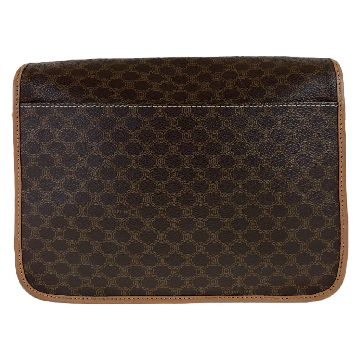 11745
CELINE セリーヌ マカダム ブラウン ゴールド金具 PVC / レザー 斜め掛け ショルダーバッグ  レディース
