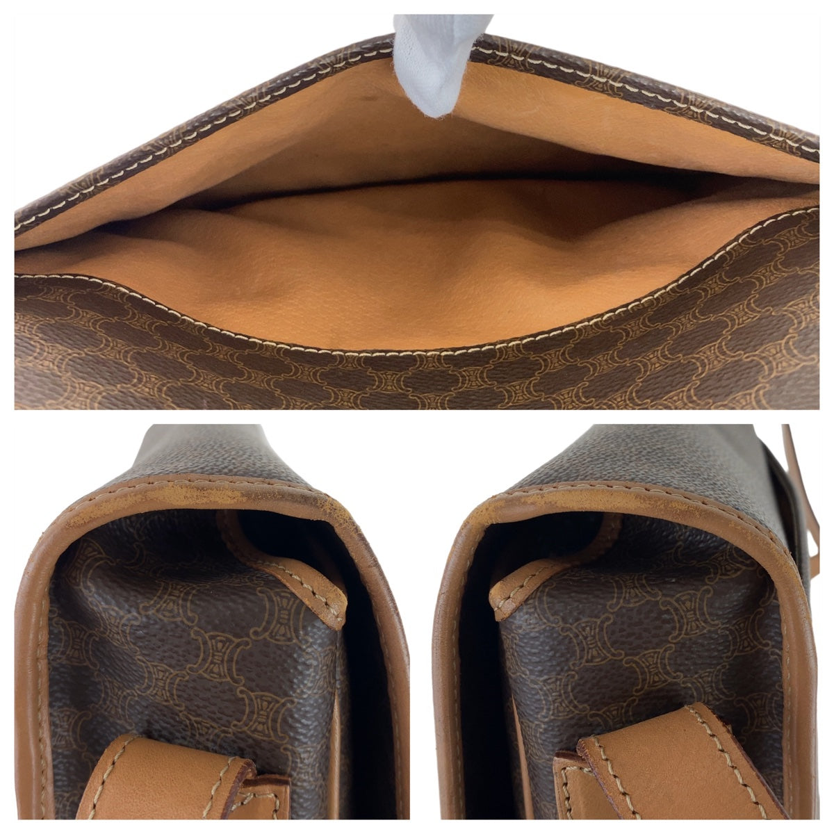 17999
CELINE セリーヌ マカダム ブラウン ゴールド金具 PVC / レザー 斜め掛け ショルダーバッグ レディース AB40