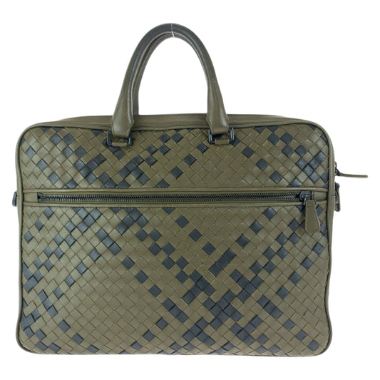 BOTTEGAVENETA ボッテガヴェネタ イントレチャート カーキ ブラック 黒 レザー ビジネスバッグ ブリーフケース  メンズ