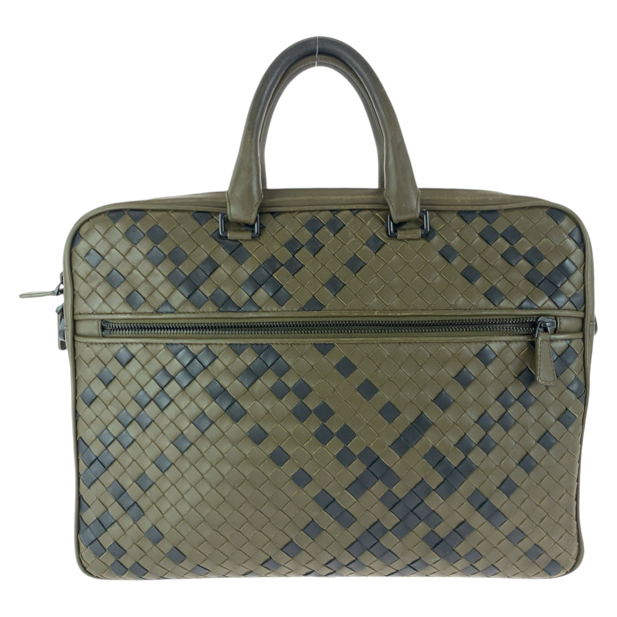 BOTTEGAVENETA ボッテガヴェネタ イントレチャート カーキ ブラック 黒 レザー ビジネスバッグ ブリーフケース  メンズ