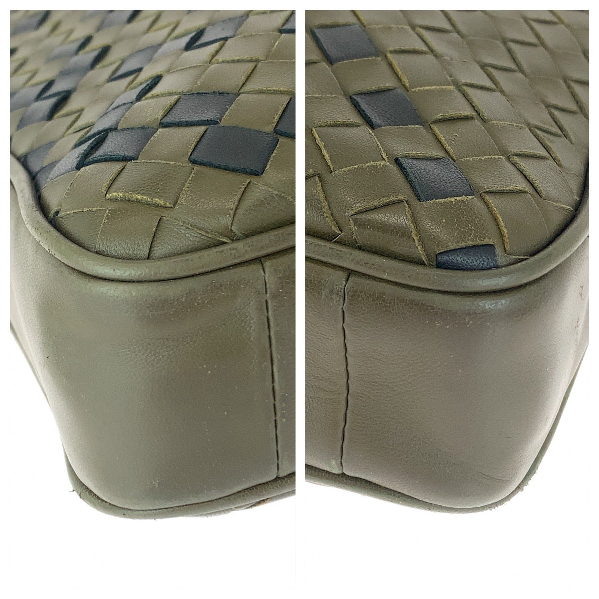 BOTTEGAVENETA ボッテガヴェネタ イントレチャート カーキ ブラック 黒 レザー ビジネスバッグ ブリーフケース  メンズ