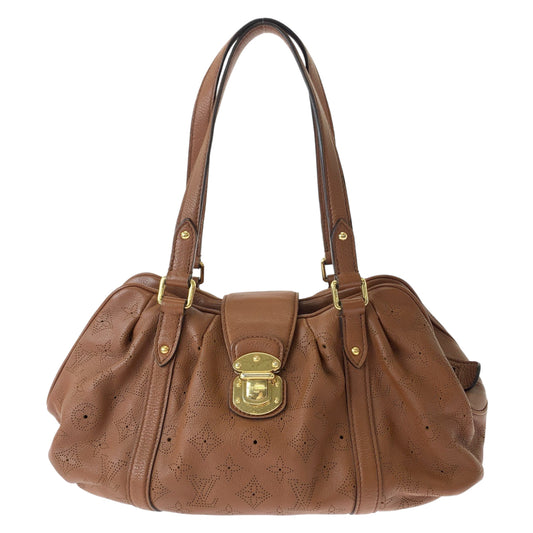 11748
LOUIS VUITTON ルイヴィトン モノグラム マヒナ ルナーPM キャメルブラウン ゴールド金具 レザー M97052 ショルダーバッグ トートバッグ  レディース