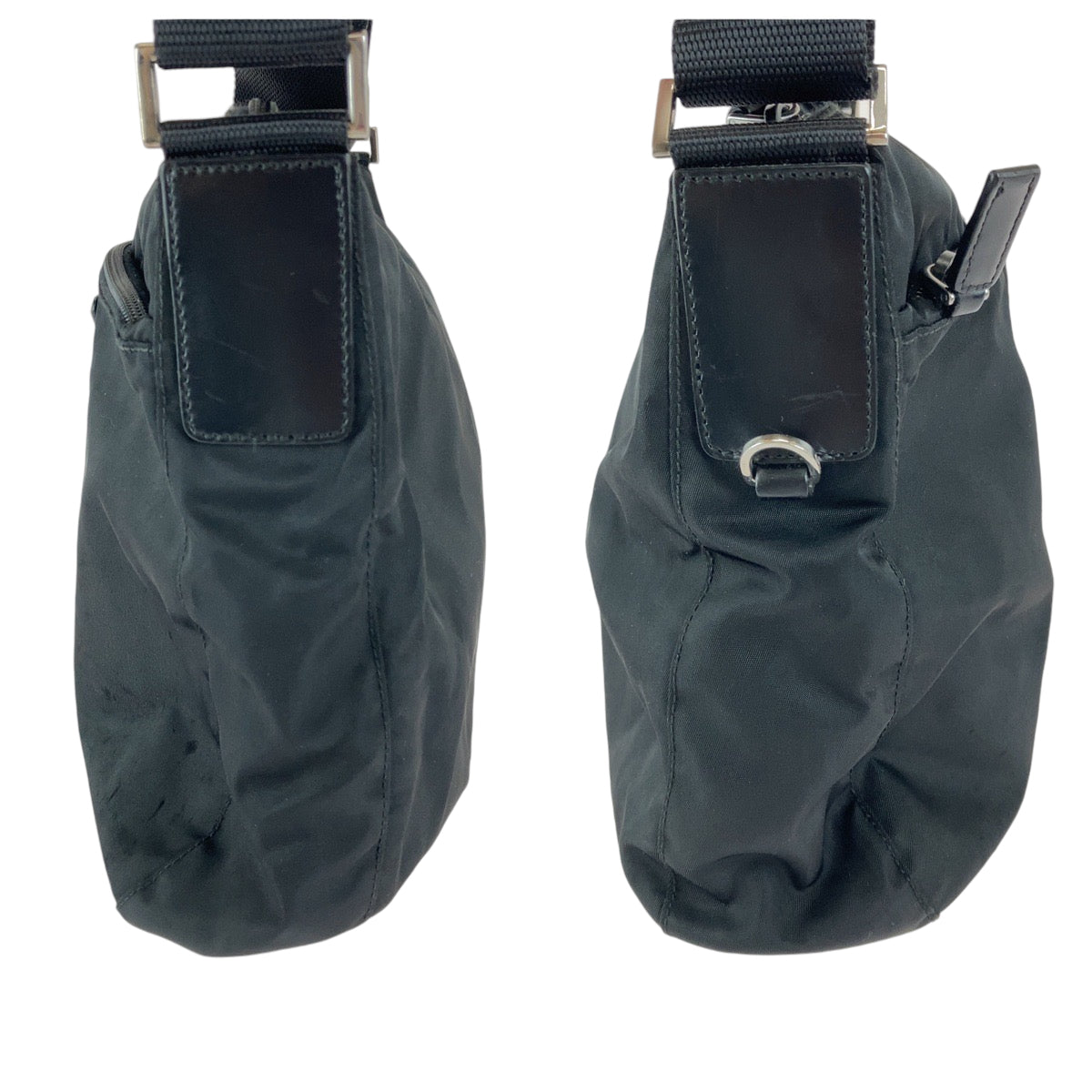 17977
PRADA プラダ テスート 三角ロゴプレート ブラック シルバー金具 ナイロン ショルダーバッグ ポシェット  レディース AB40