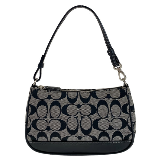 COACH コーチ シグネチャー ブラック 黒 シルバー金具 キャンバス / レザー ハンドバッグ アクセサリーポーチ  レディース
