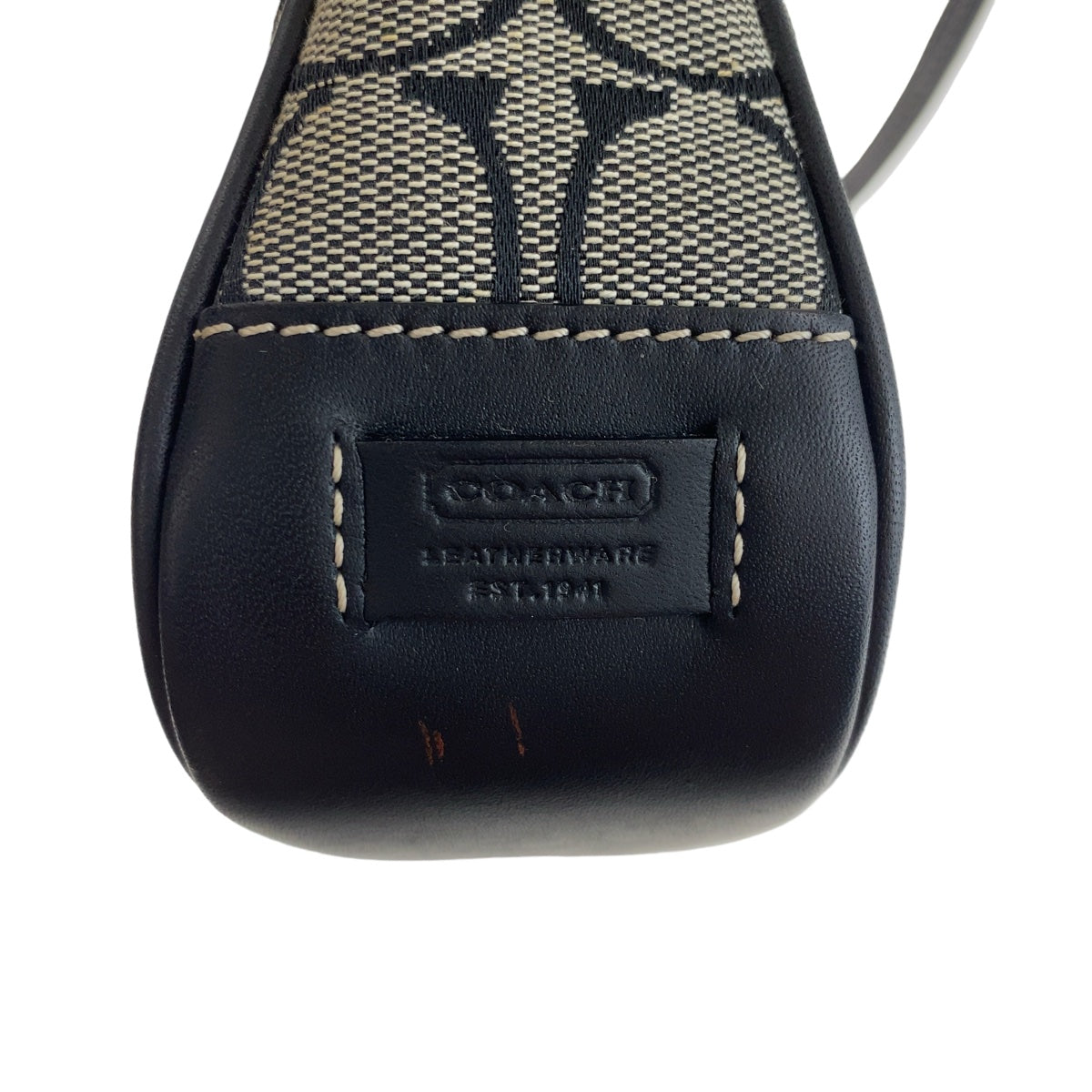 COACH コーチ シグネチャー ブラック 黒 シルバー金具 キャンバス / レザー ハンドバッグ アクセサリーポーチ  レディース