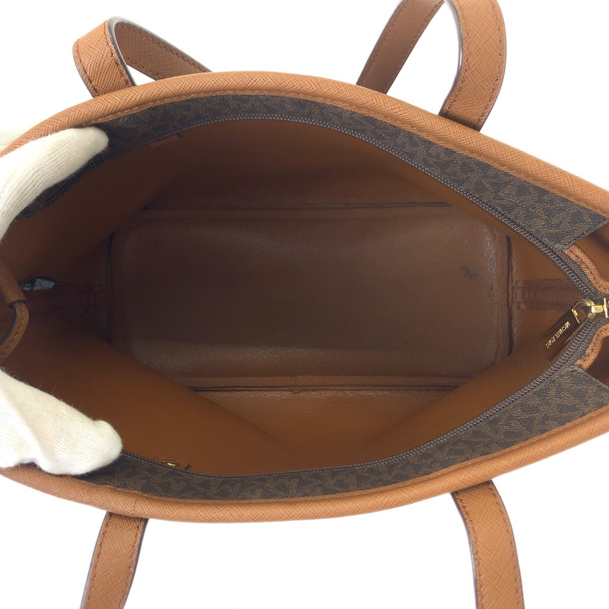 Michael Kors MK Signature Brown Gold Hardware PVC Tote Bag Handbag for Women