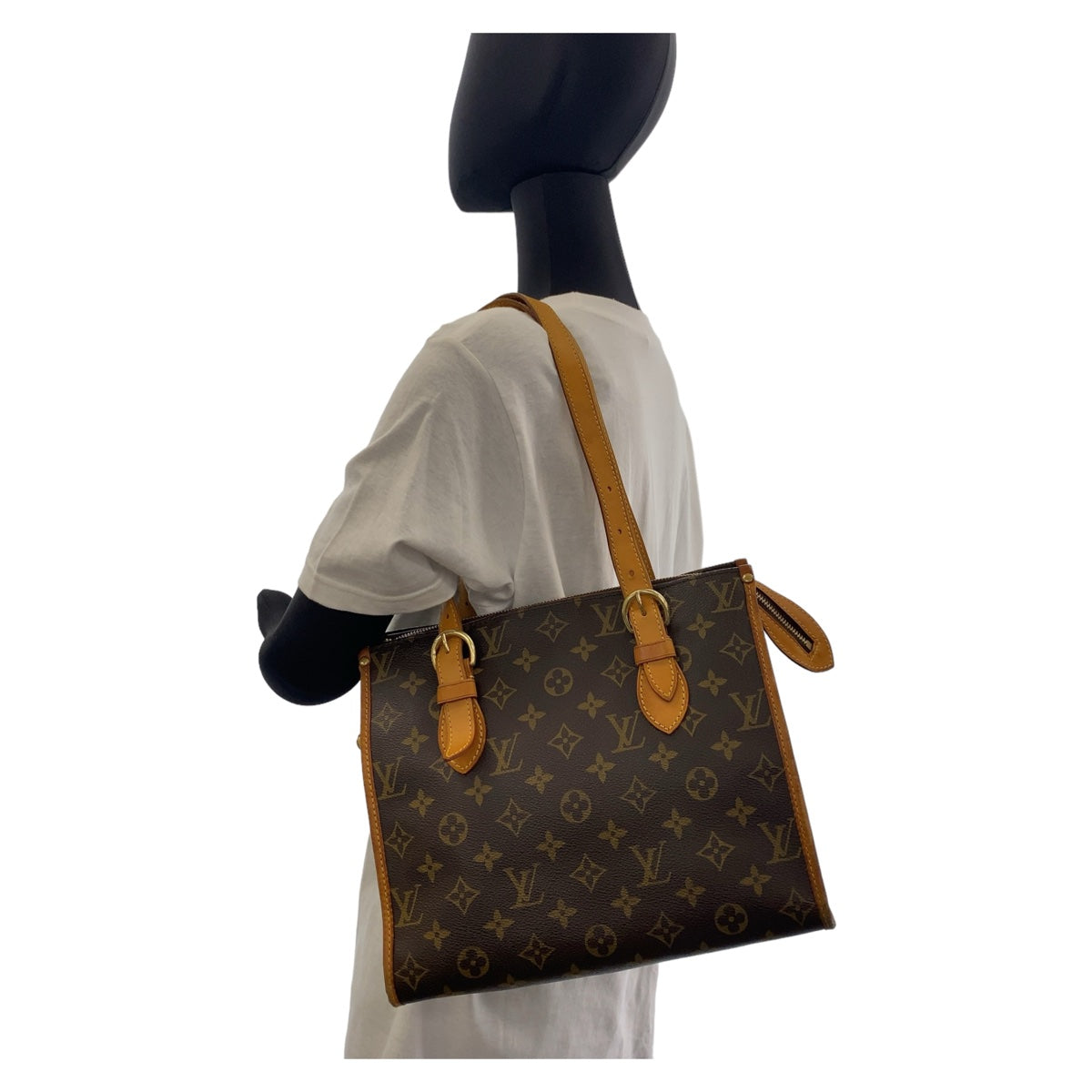 11755
LOUIS VUITTON ルイヴィトン ヴィンテージ モノグラム ポパンクール オ ブラウン ゴールド金具 PVC / レザー M40007 トートバッグ ハンドバッグ ショルダーバッグ  レディース AB43