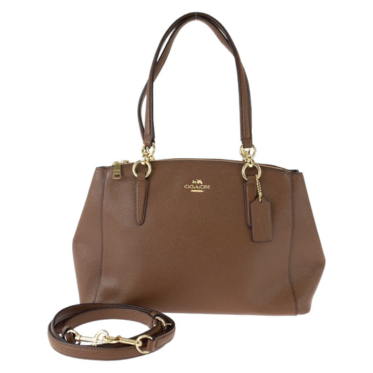 11757
COACH コーチ ミニクリスティ キャリーオール ブラウン ゴールド金具 レザー トートバッグ ショルダーバッグ  レディース