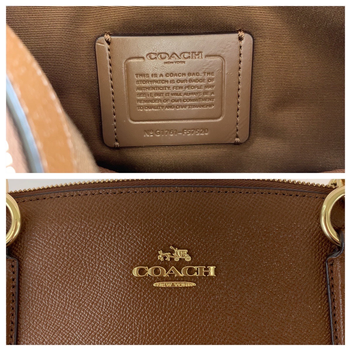11757
COACH コーチ ミニクリスティ キャリーオール ブラウン ゴールド金具 レザー トートバッグ ショルダーバッグ  レディース