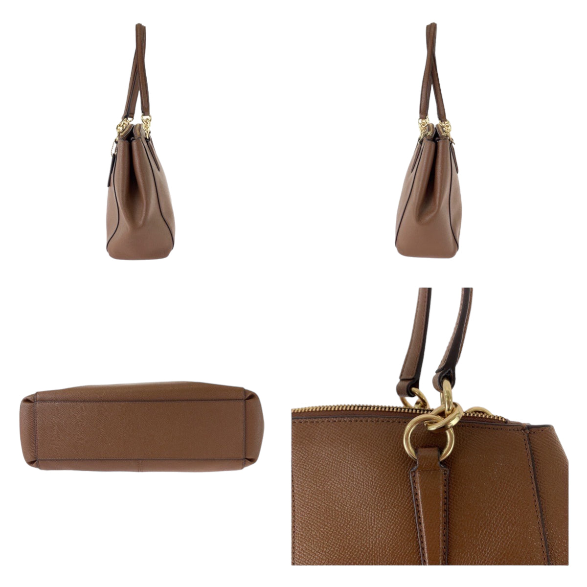 11757
COACH コーチ ミニクリスティ キャリーオール ブラウン ゴールド金具 レザー トートバッグ ショルダーバッグ  レディース