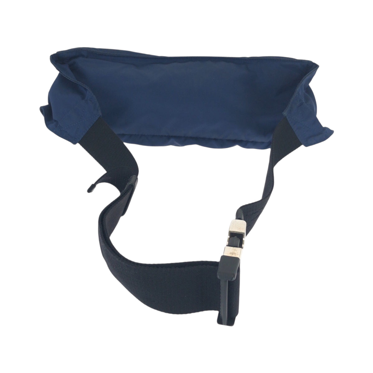 PRADA プラダ テスート 三角ロゴプレート ネイビー ブラック シルバー金具 ナイロン ウエストバッグ バムバッグ メンズ AB48