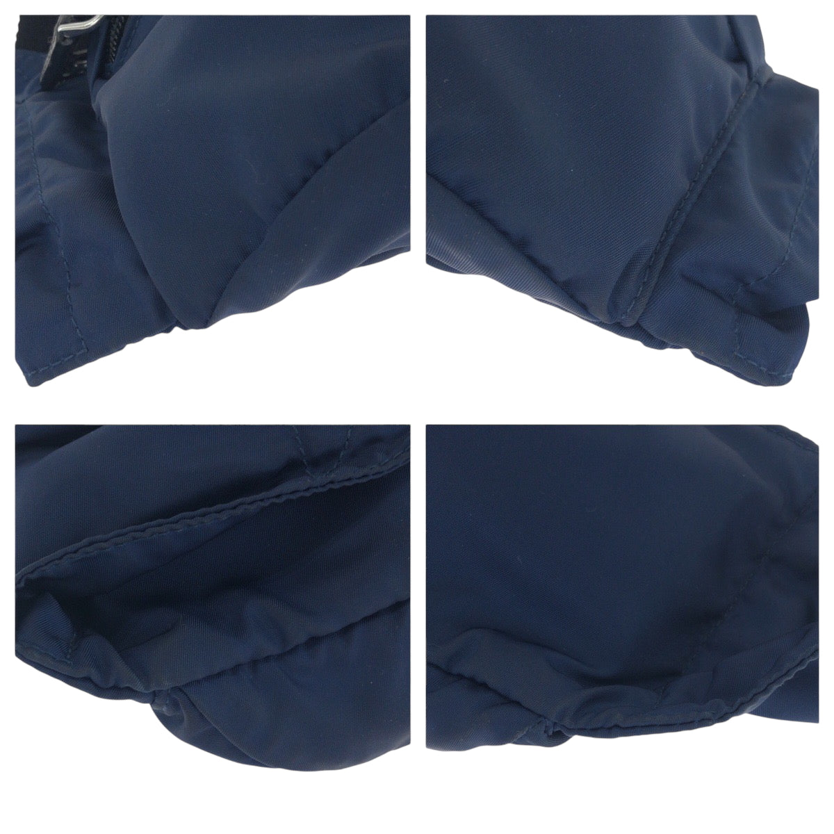 PRADA プラダ テスート 三角ロゴプレート ネイビー ブラック シルバー金具 ナイロン ウエストバッグ バムバッグ メンズ AB48